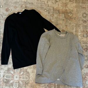 Black and Gray Long Sleeve Maternity/Nursing Sweatshirts